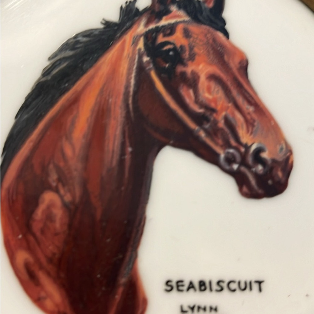 Seabiscuit brass and glass coaster collectible. - Picture 4 of 4